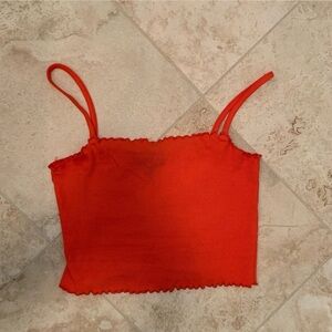 Topshop Vibrant Red Ribbed Top